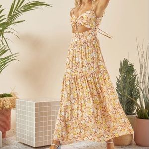 l*space Zuri Yellow Floral Maxi Dress